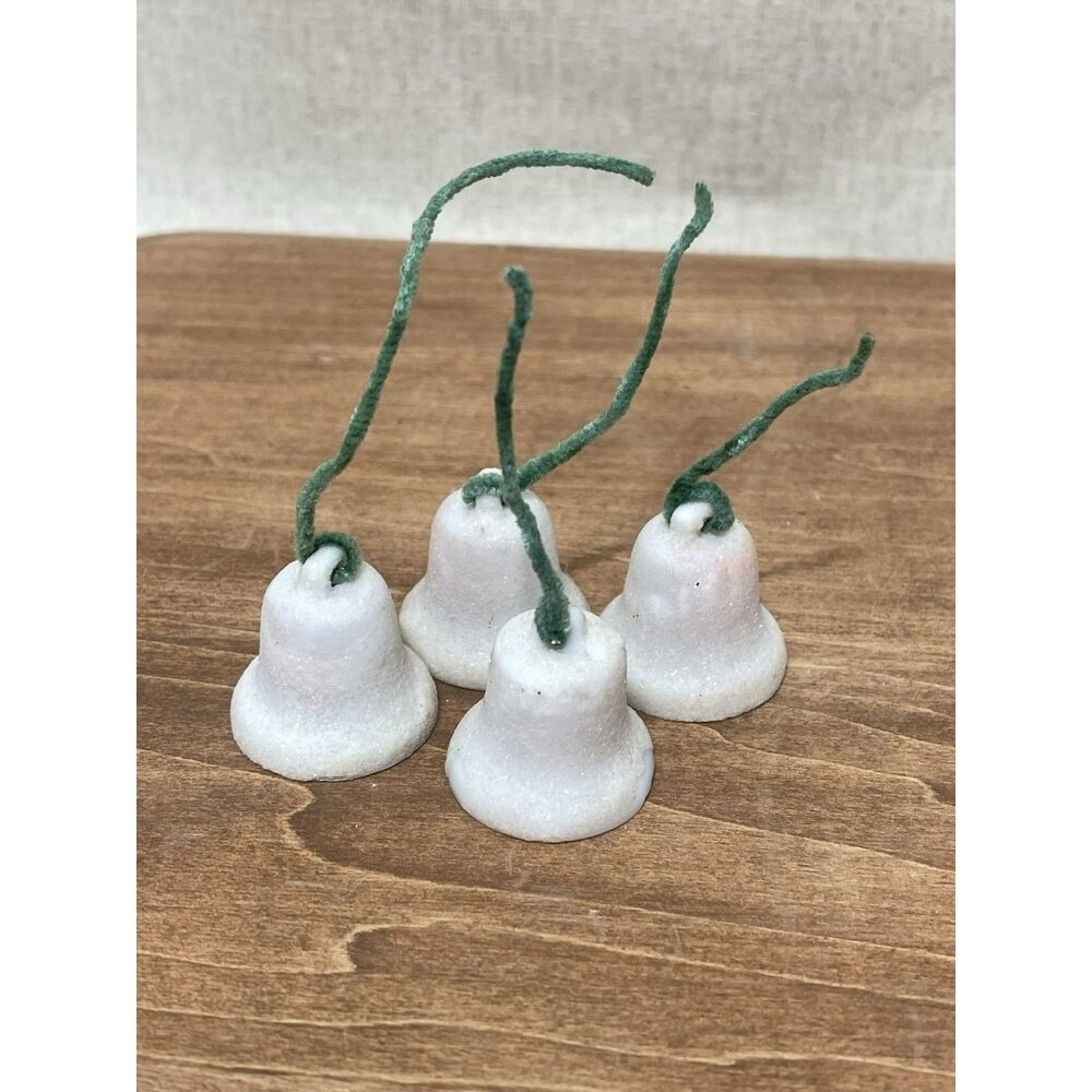 Flocked Sugar Bells Glitter Trim Pink Ball Clappers Plastic Tree Ornaments 4